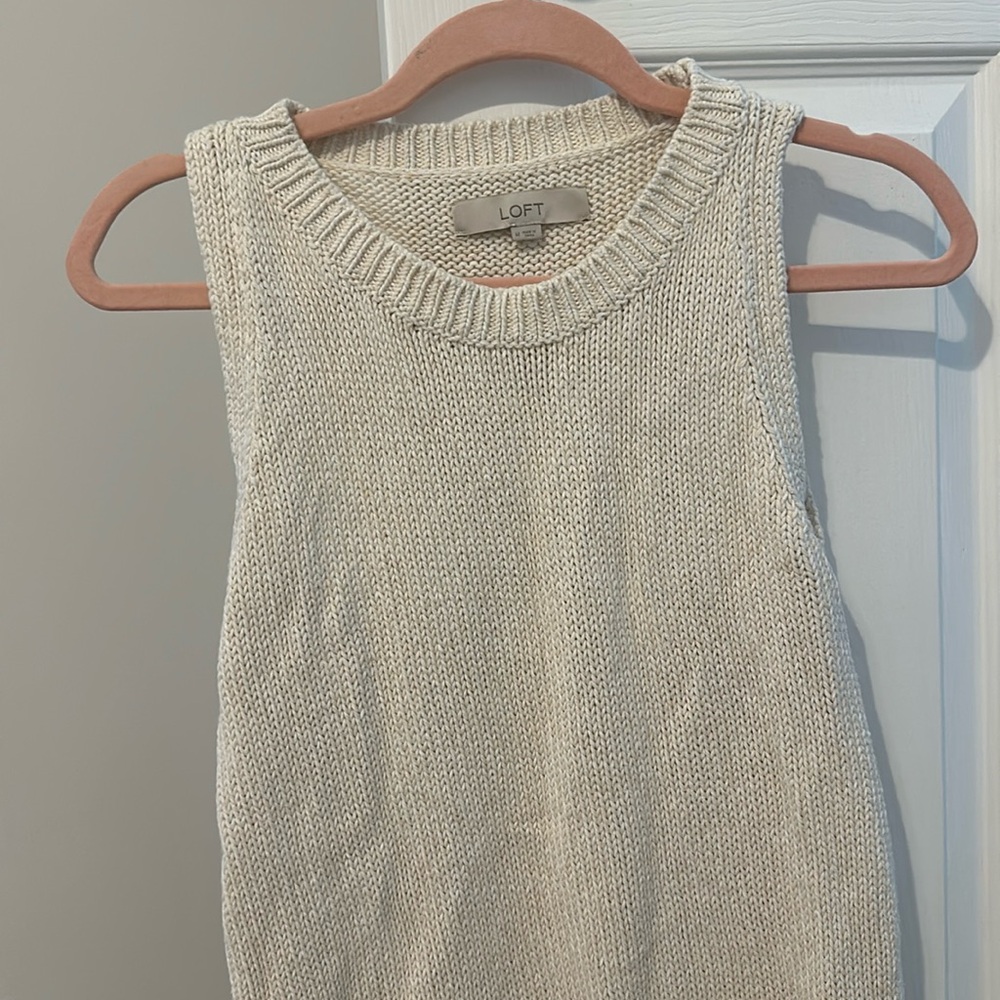 Loft cream sweater tank - size M